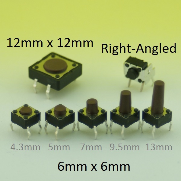 10 of Tactile Push Button Switch 6 X 6 X 9.5 Right Angle